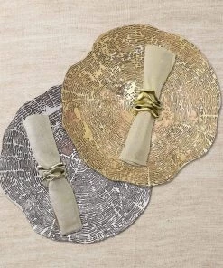 Kim Seybert Flux Napkin Ring In Gold, Set Of 4 Napkin Rings