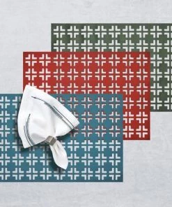 Kim Seybert Grid Placemat In Hunter & Sage, Set Of 4 Placemats