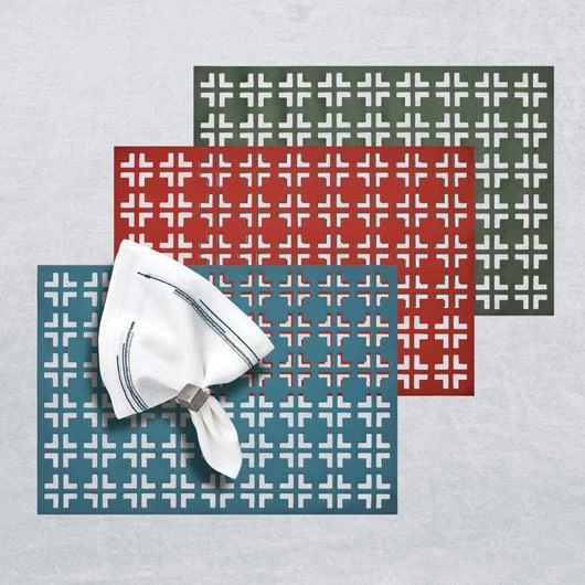 Kim Seybert Grid Placemat In Hunter & Sage, Set Of 4 Placemats