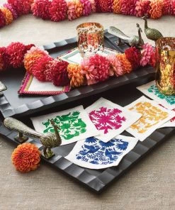 Kim Seybert Otomi Cocktail Napkins In Multi, Set Of 6 In A Gift Box