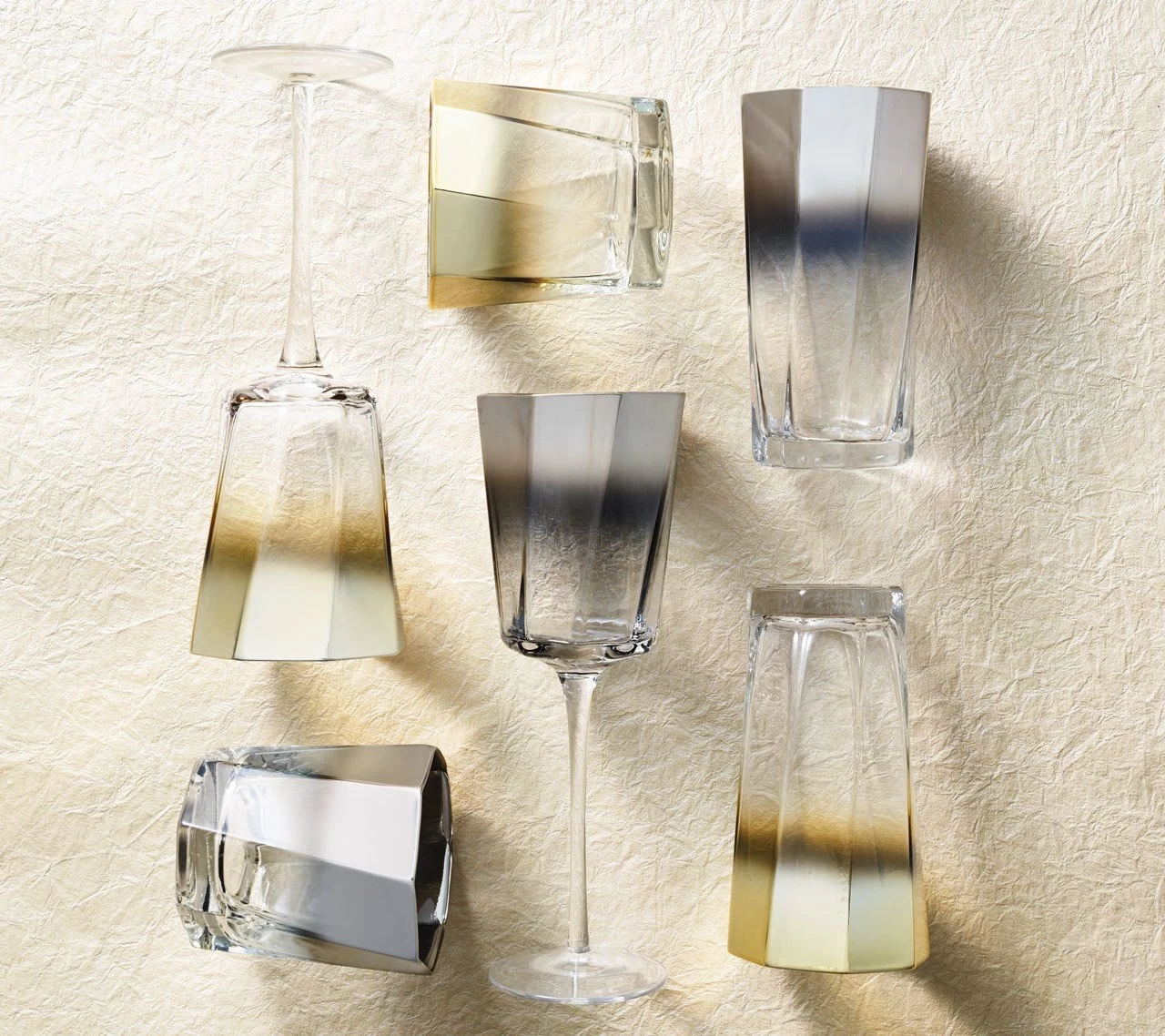 Kim Seybert Helix Goblet In Gold, Set Of 4 Glassware