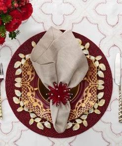 Kim Seybert Napkin Rings Constellation Napkin Ring In Red & Crystal, Set Of 4