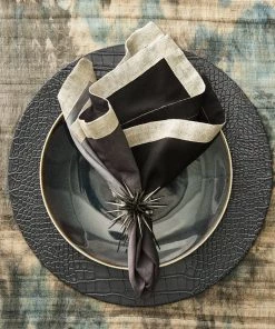 Kim Seybert Napkin Rings Astrid Napkin Ring In Gunmetal, Set Of 4