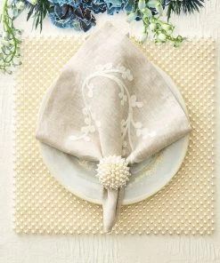 Kim Seybert Napkins Sakura Napkin In Natural & Ivory, Set Of 4