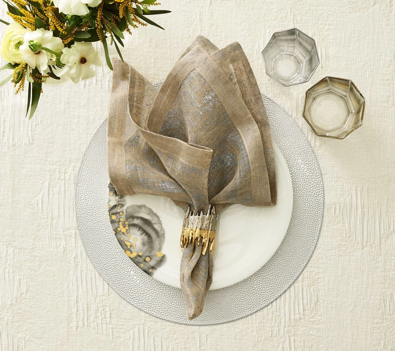 Kim Seybert Pebble Placemat In Silver, Set Of 4 Placemats