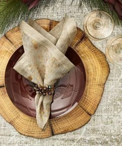 Kim Seybert Distressed Napkin In Natural & Gold, Set Of 4 Napkins