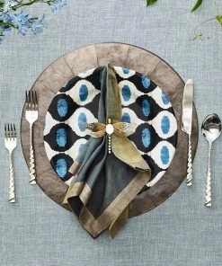 Kim Seybert Placemats Round Capiz Placemat In Gray, Set Of 4