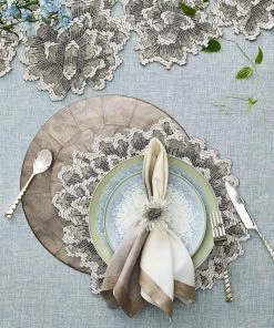 Kim Seybert Placemats Round Capiz Placemat In Gray, Set Of 4