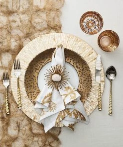 Kim Seybert Wisteria Napkin In White & Natural, Set Of 4 Napkins