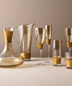 Kim Seybert Glassware Paillette White Wine Glass In Gold, Set Of 4