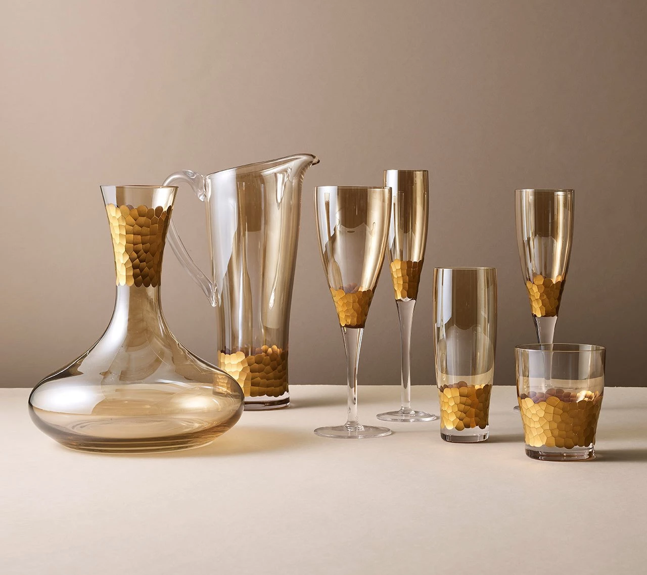 Kim Seybert Glassware Paillette White Wine Glass In Gold, Set Of 4