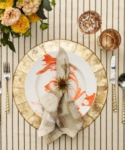 Kim Seybert Marrakech Napkin In Natural, Ivory & Gold, Set Of 4