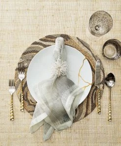 Kim Seybert Bazaar Napkin In Ivory & Gray, Set Of 4 Napkins