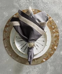 Kim Seybert Placemats Abstract Placemat In Silver & Gold, Set Of 4