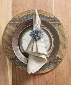 Kim Seybert Napkin Rings Brilliant Napkin Ring In Midnight & Silver, Set Of 4