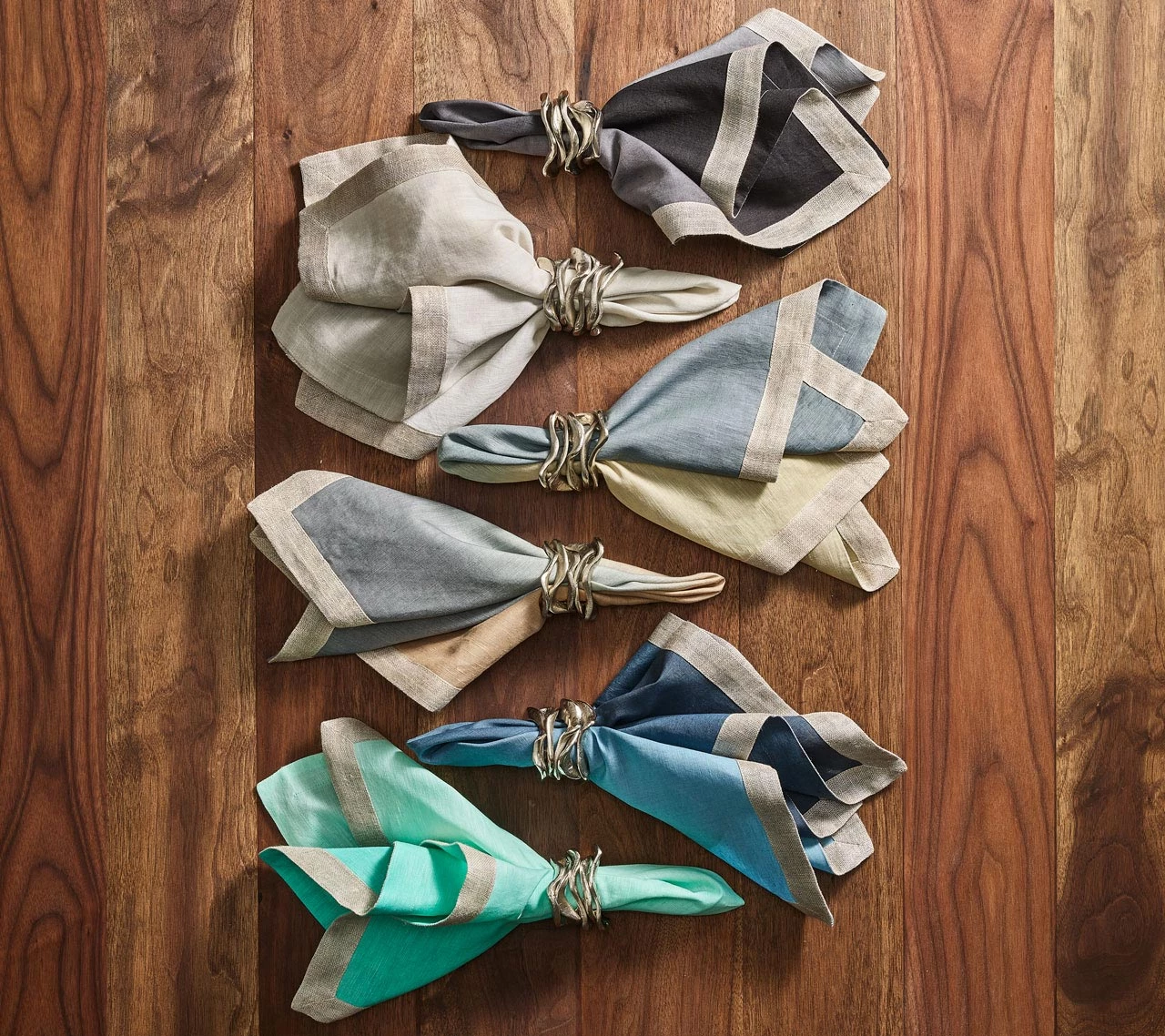 Kim Seybert Napkins Dip Dye Napkin In Gray & Black, Set Of 4