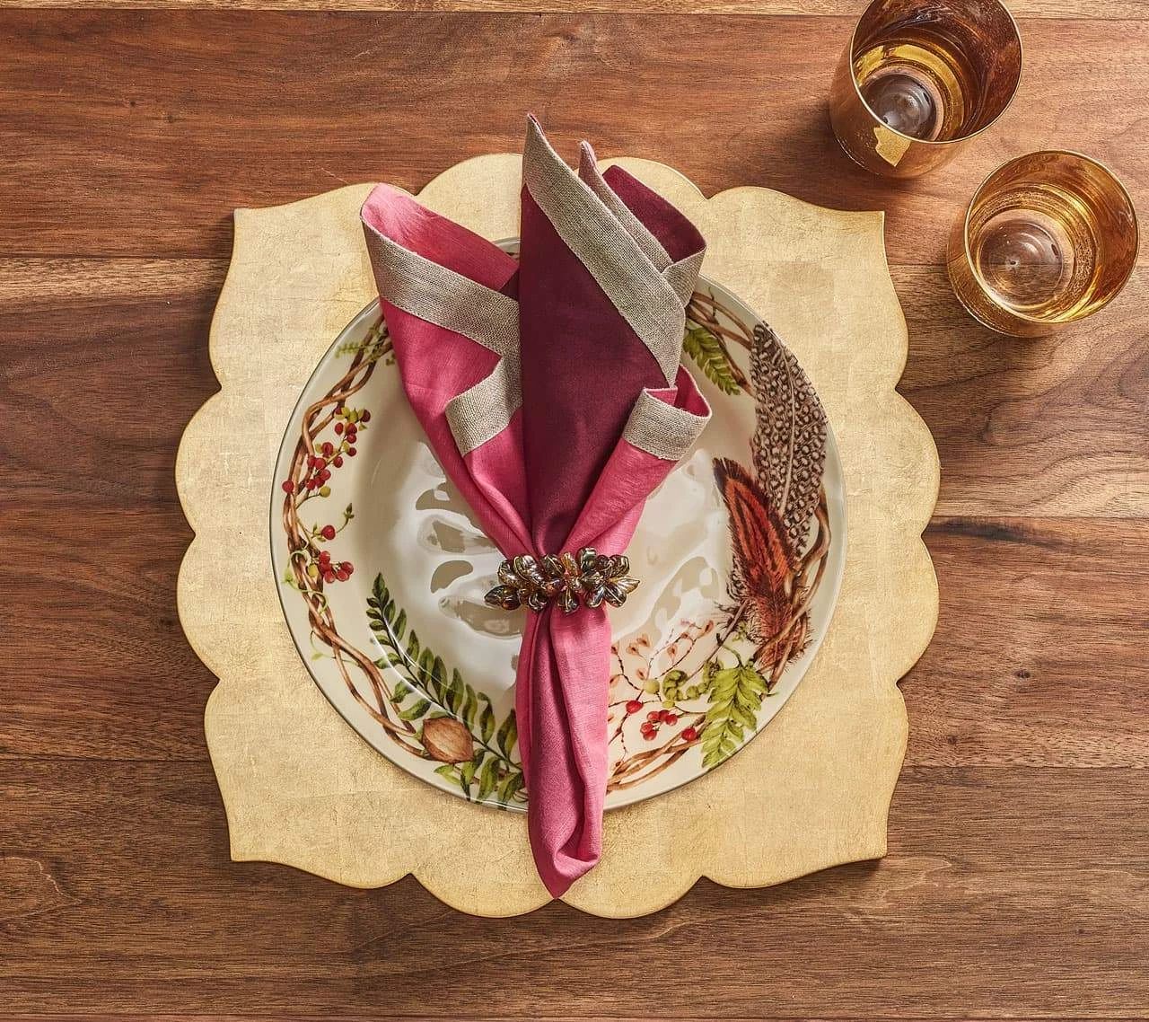 Kim Seybert Dip Dye Napkin In Berry & Plum, Set Of 4