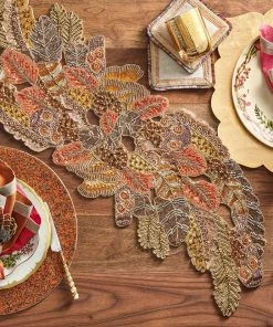 Kim Seybert Spectrum Linen Cocktail Napkins In Natural & Multi , Set Of 6 In A Gift Bag