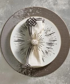 Kim Seybert Metafoil Placemat In Taupe & Sliver, Set Of 4