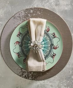 Kim Seybert Metafoil Placemat In Taupe & Sliver, Set Of 4