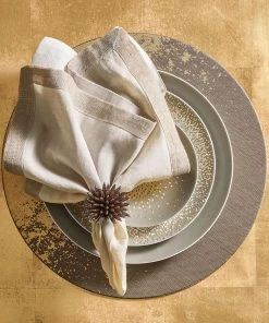 Kim Seybert Metafoil Placemat In Taupe & Gold, Set Of 4