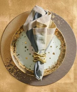 Kim Seybert Flux Napkin Ring In Gold, Set Of 4 Napkin Rings