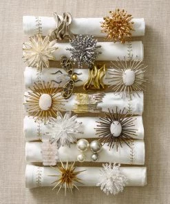 Kim Seybert Pearl Napkin Ring In Gray & Silver, Set Of 4