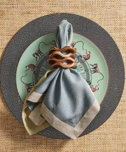 Kim Seybert Dip Dye Napkin In Sage & Midnight, Set Of 4