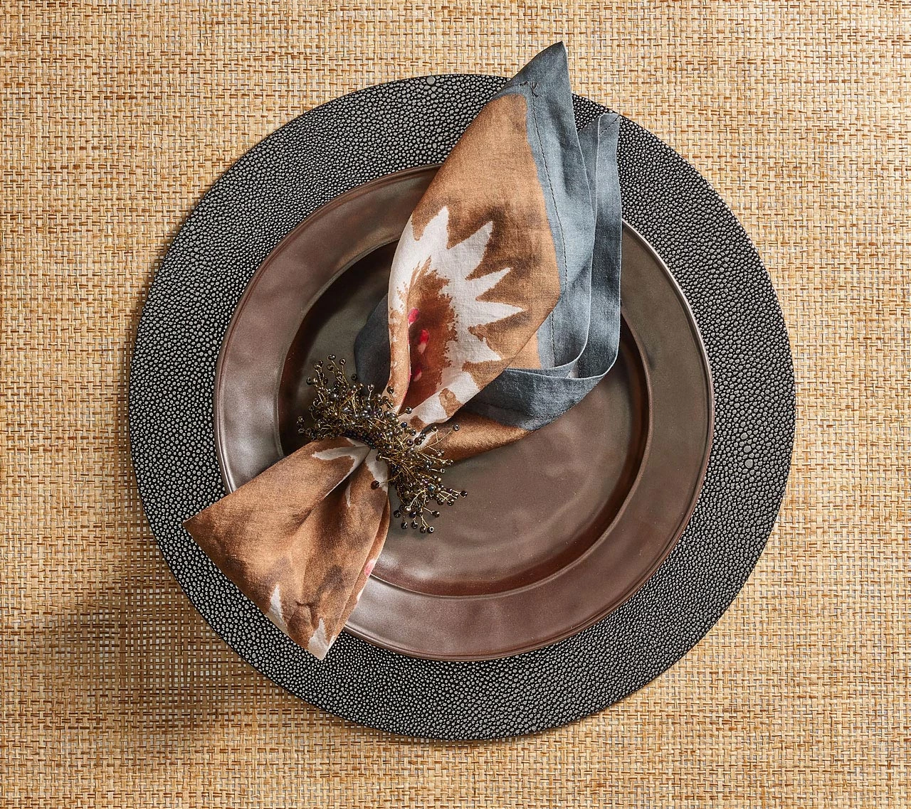 Kim Seybert Napkins Foliage Napkin In Beige, Taupe & Gray, Set Of 4