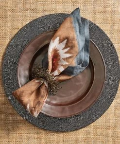 Kim Seybert Spray Napkin Ring In Beige, Taupe & Gray, Set Of 4 Napkin Rings