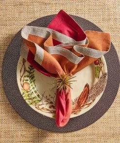 Kim Seybert Dip Dye Napkin In Cranberry & Orange, Set Of 4 Napkins