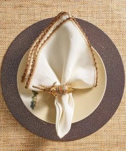 Kim Seybert Napkin Rings Mahout Napkin Ring In Gold, Set Of 4 In A Gift Box