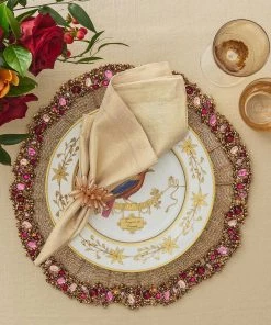 Kim Seybert Camellia Napkin Ring In Blush, Set Of 4 Napkin Rings