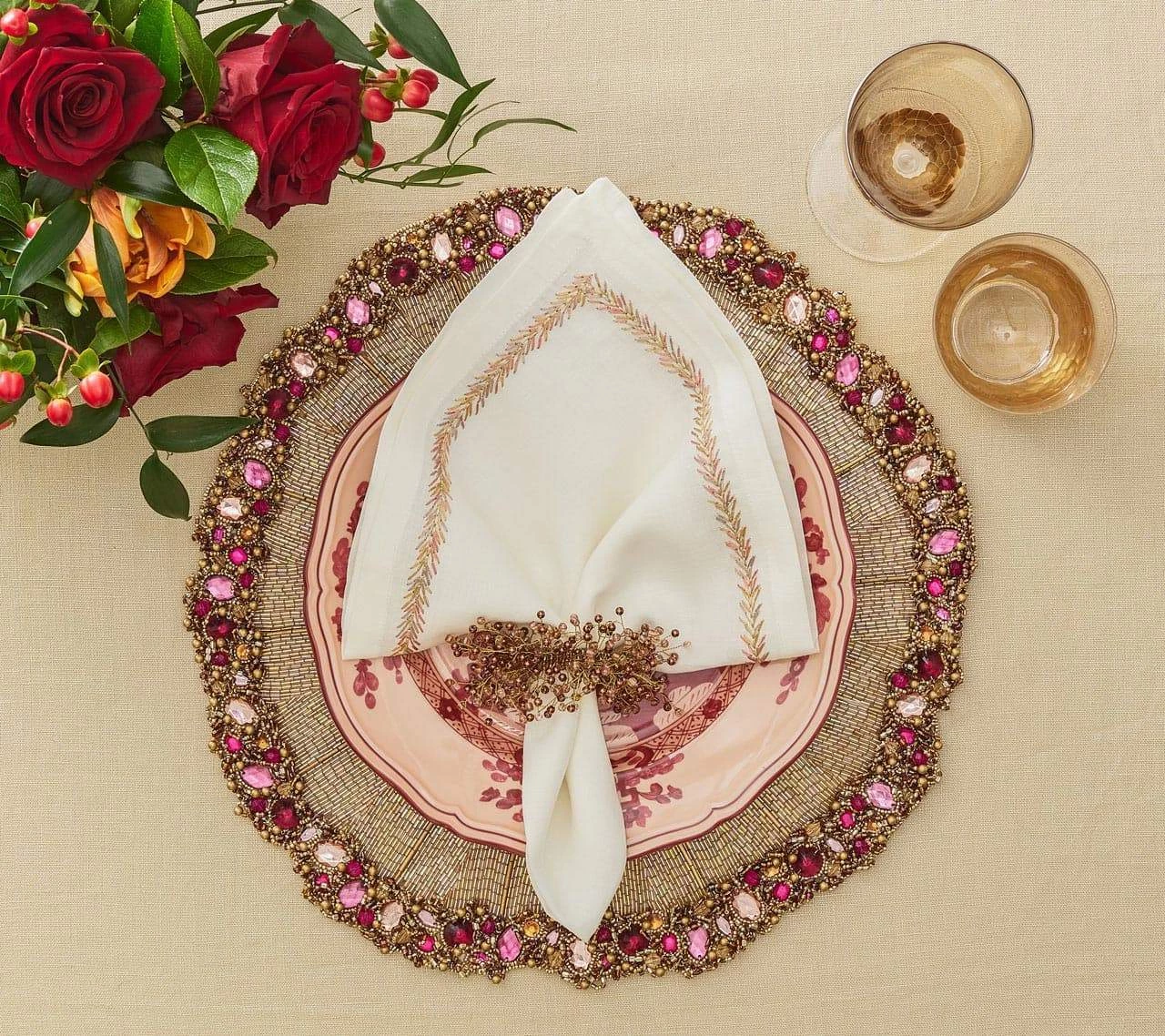 Kim Seybert Glassware Paillette White Wine Glass In Gold, Set Of 4