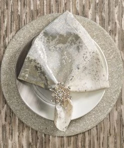 Kim Seybert Snowflake Napkin Rings In Silver & Gold, Set Of 4 In A Gift Box