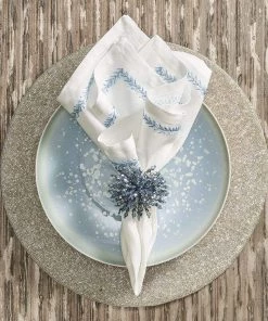 Kim Seybert Napkin Rings Brilliant Napkin Ring In Midnight & Silver, Set Of 4