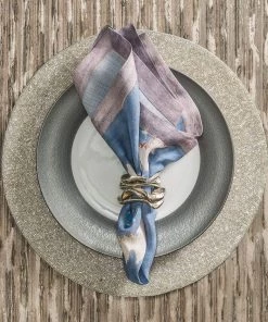 Kim Seybert Flux Napkin Ring In Silver, Set Of 4 Napkin Rings