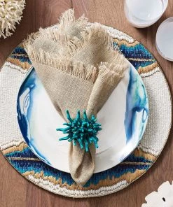 Kim Seybert Napkins Fringe Napkin In Natural & Silver, Set Of 4