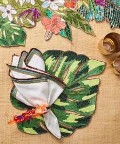 Kim Seybert Spectrum Napkin In White & Multi, Set Of 4 Napkins