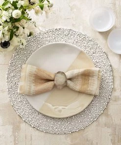 Kim Seybert Bazaar Napkin In Ivory & Natural, Set Of 4