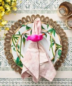 Kim Seybert Flamingo Napkin Ring In Pink & Orange, Set Of 4