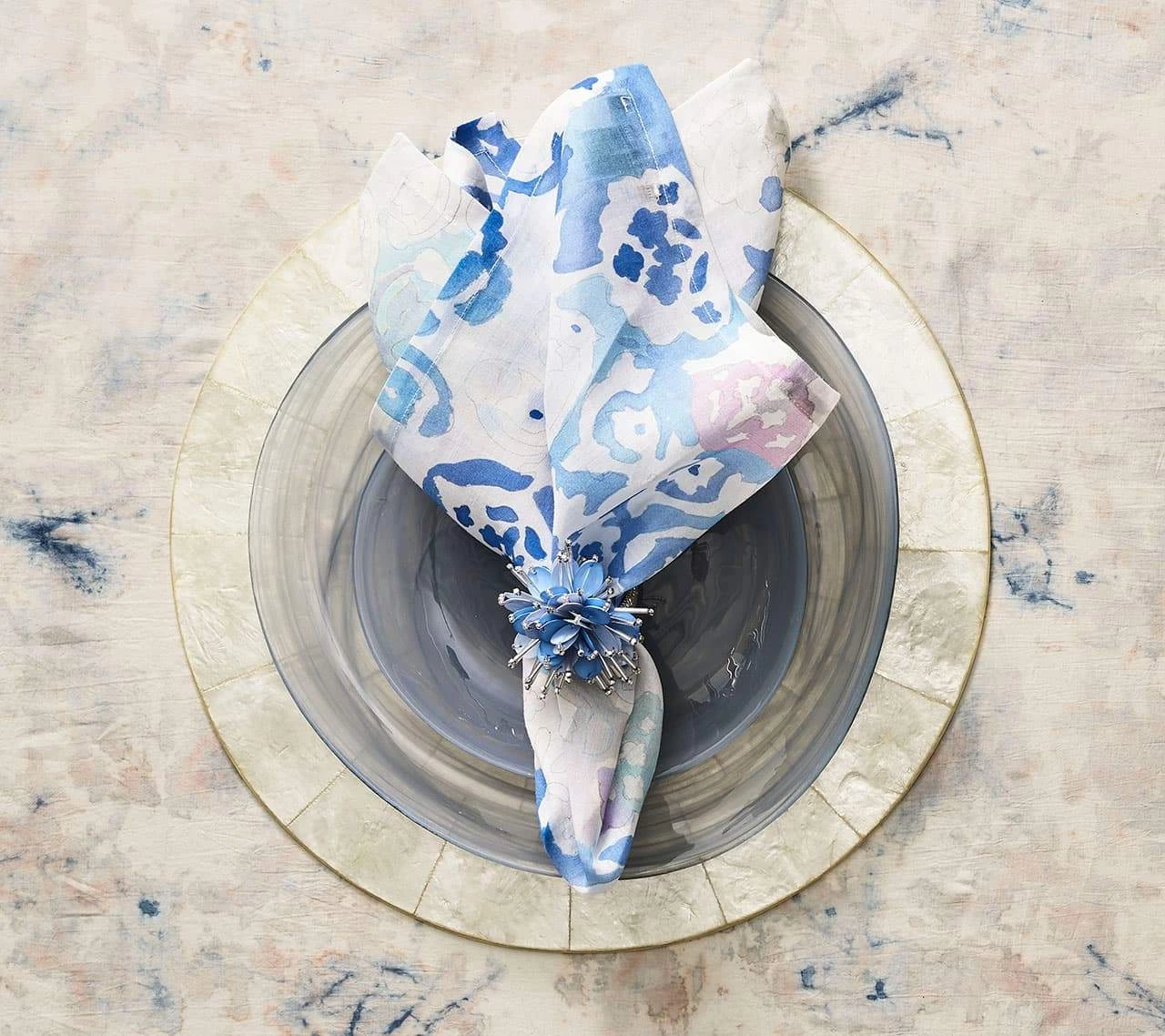 Kim Seybert Round Capiz Placemat In Natural, Set Of 4 Placemats