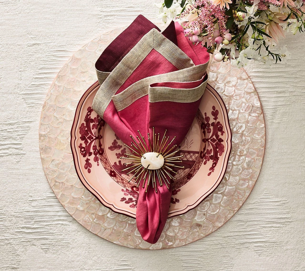 Kim Seybert Placemats Camellia Placemat In Blush, Set Of 4