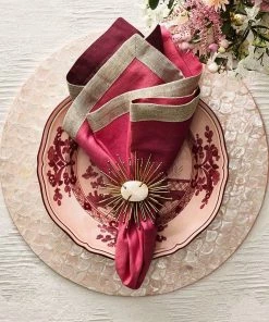 Kim Seybert Flare Napkin Ring In Gold, Set Of 4 Napkin Rings