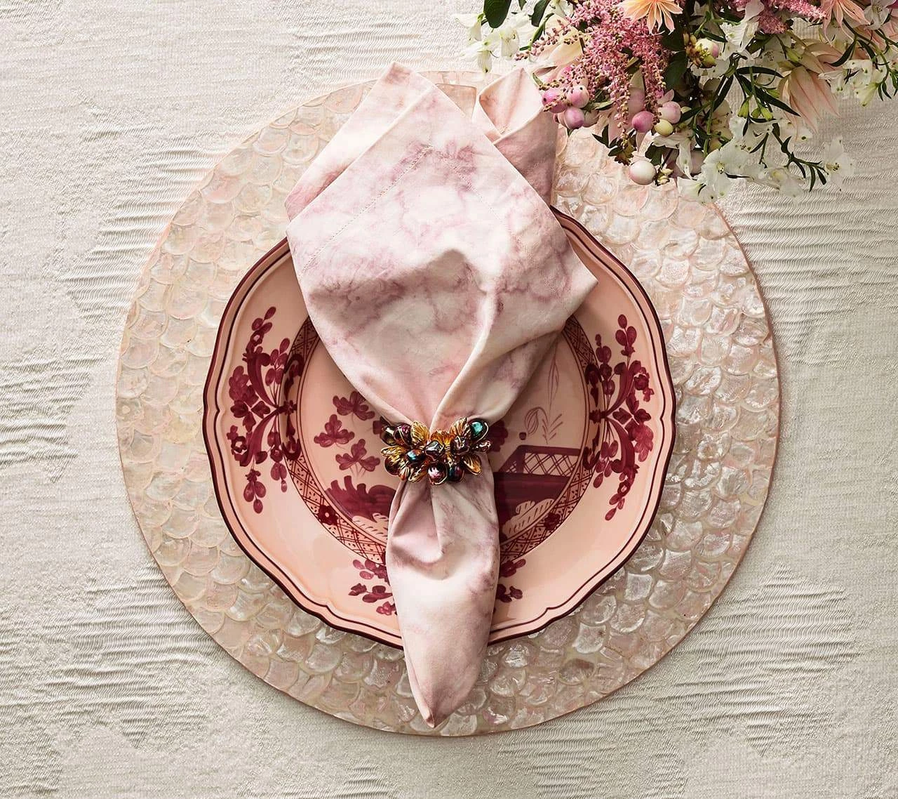 Kim Seybert Placemats Camellia Placemat In Blush, Set Of 4