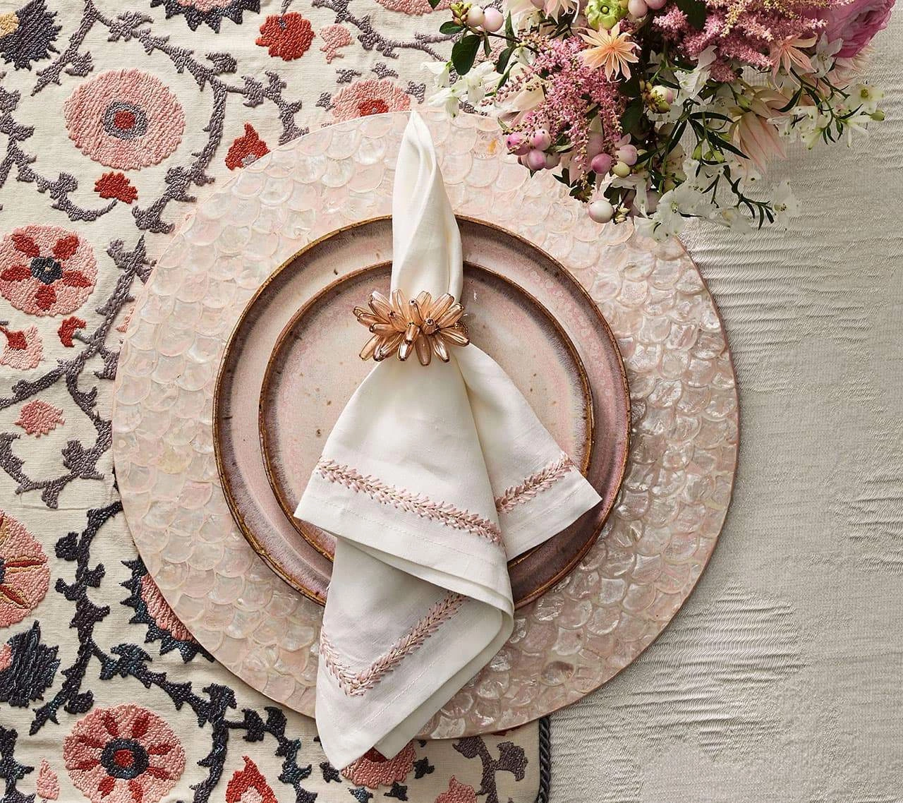 Kim Seybert Placemats Camellia Placemat In Blush, Set Of 4