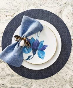 Kim Seybert Fly Away Napkin Ring In Black & Multi, Set Of 4