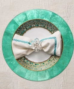 Kim Seybert Round Capiz Placemat In Ocean, Set Of 4