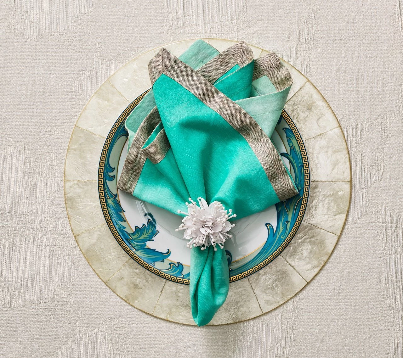 Kim Seybert Round Capiz Placemat In Natural, Set Of 4 Placemats