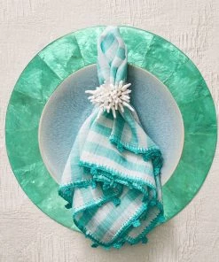 Kim Seybert Round Capiz Placemat In Ocean, Set Of 4
